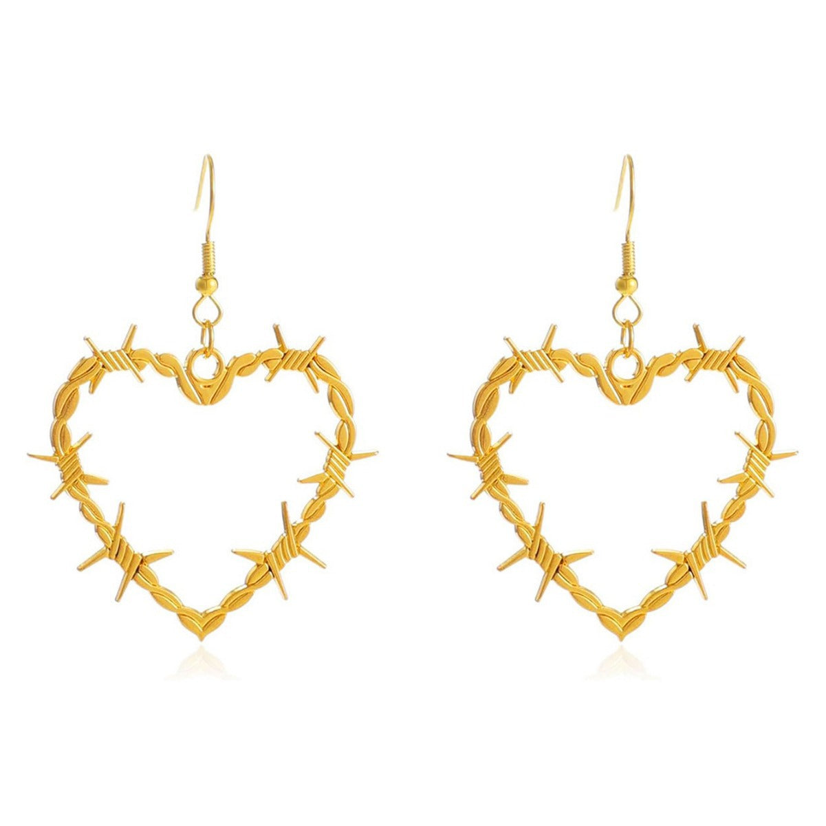Wholesale Valentine's Day Geometric Hollow Heart Alloy Earrings